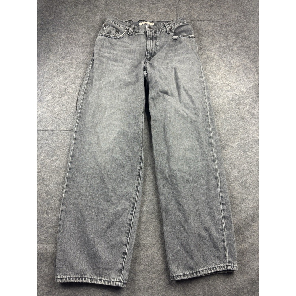 Levi's Premium Women's 26 Gray‎ Cotton Denim Loose Baggy Daddy Wide Leg Jeans